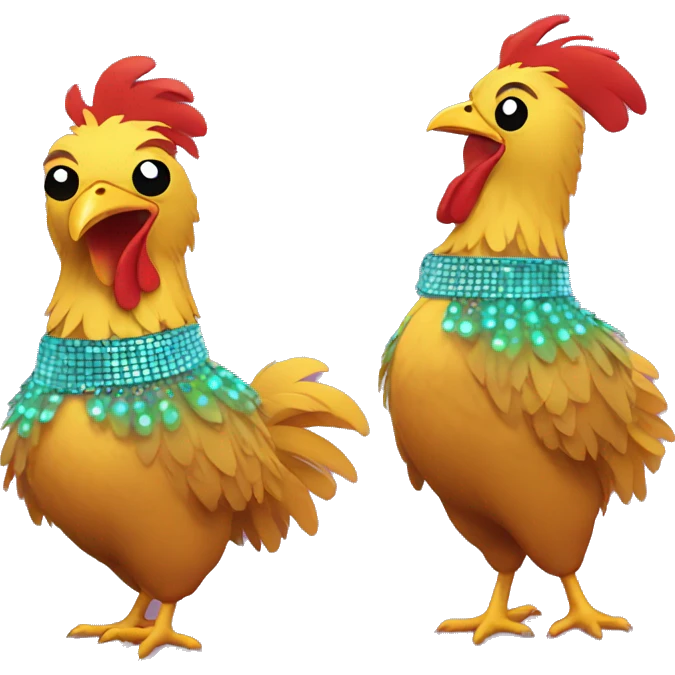 Disco chicken emoji