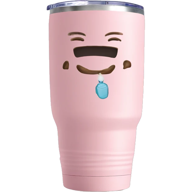 Light pink 40 oz tumbler with handle emoji