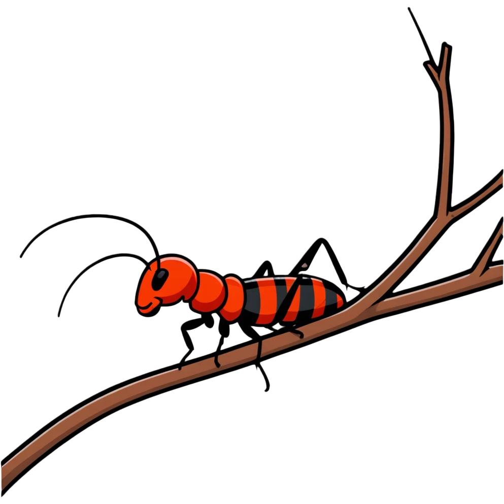earwig on a tree branch emoji