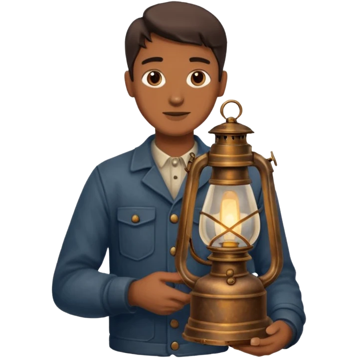 holding vintage gas lamp emoji