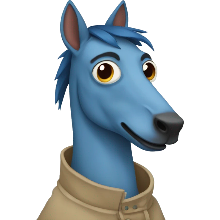 Blue-headed BoJack horseman emoji