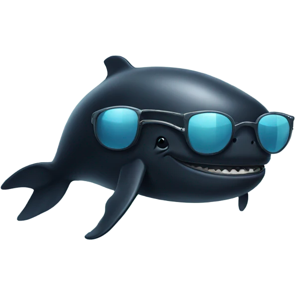 Black whale wearingsunglasses emoji