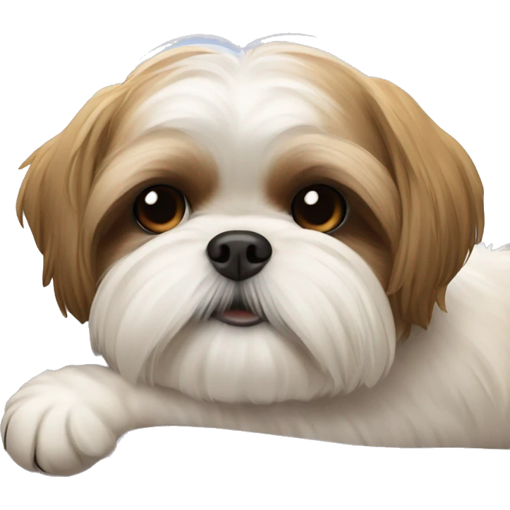 shih tzu laying down in bed  emoji