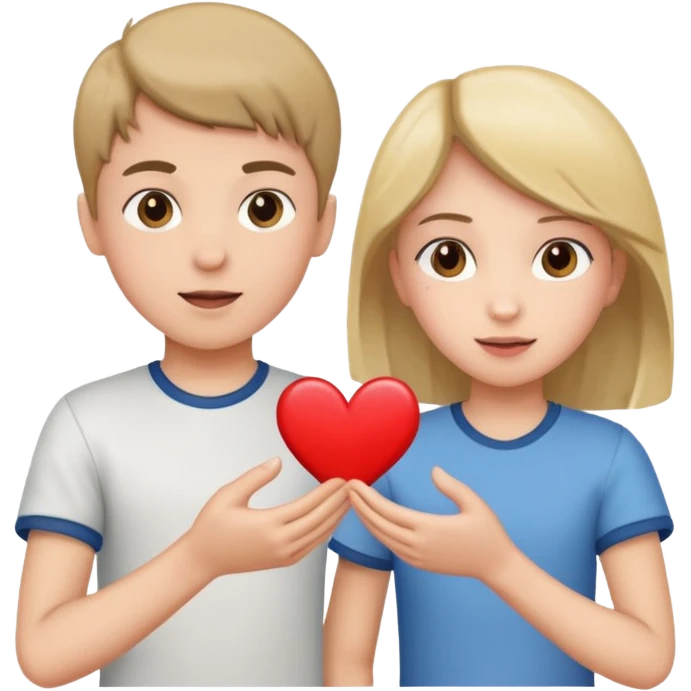 A boy throwing heart towards a girl  emoji