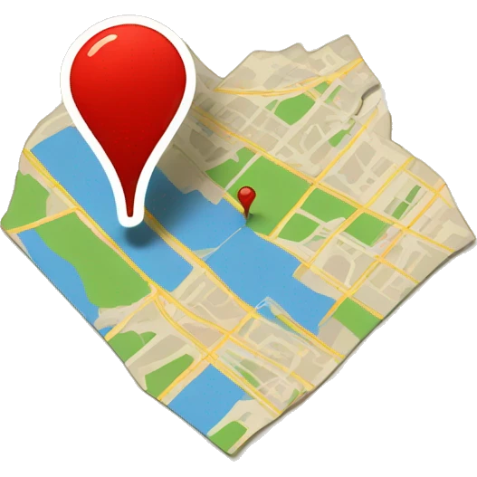 red pin with map emoji