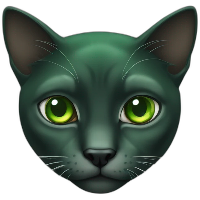 crea un emoji de un gato negroo con ojos verdes emoji
