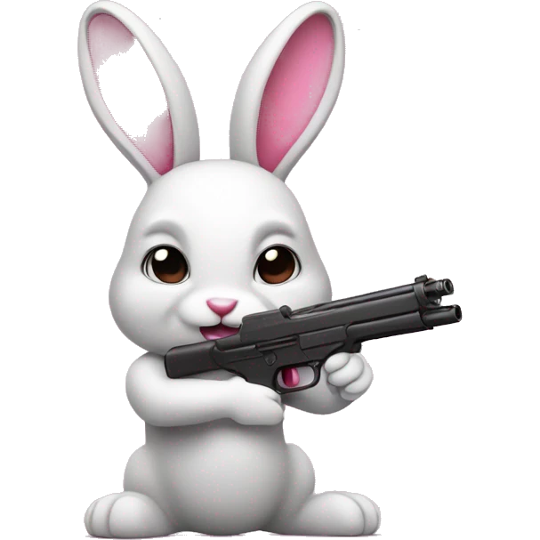 bunny with pink gun  emoji