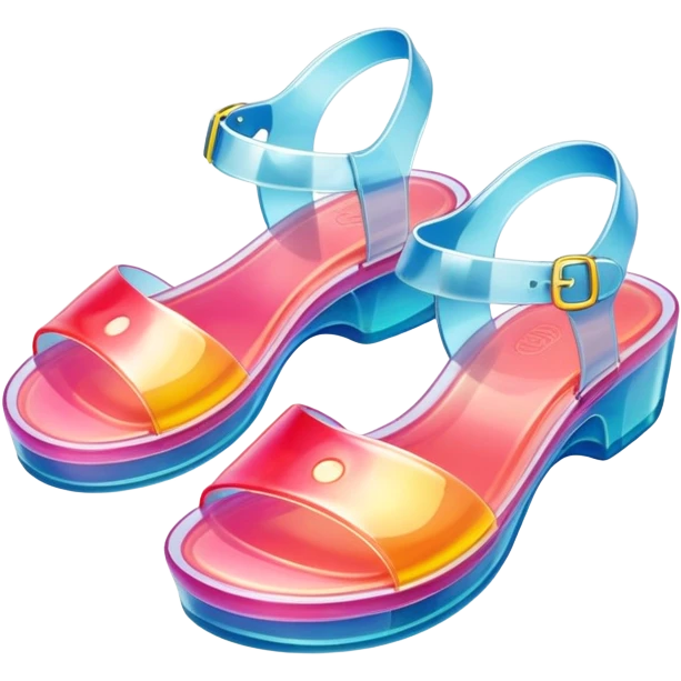 1990’s close toed jelly sandals emoji
