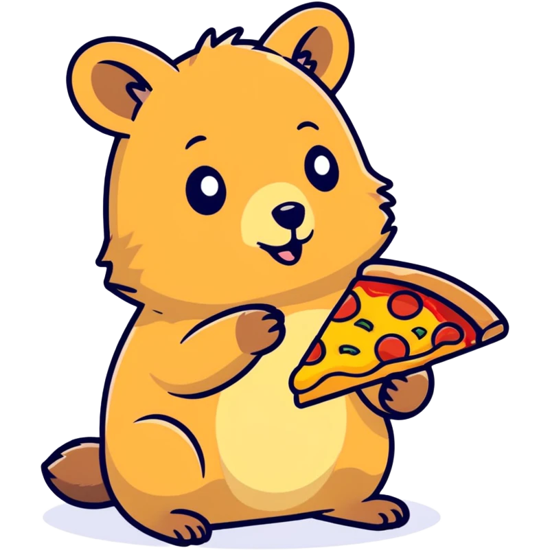 quokka eating pizza emoji