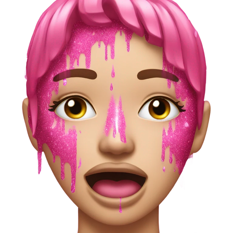 Cry whit pink glitter tears  emoji