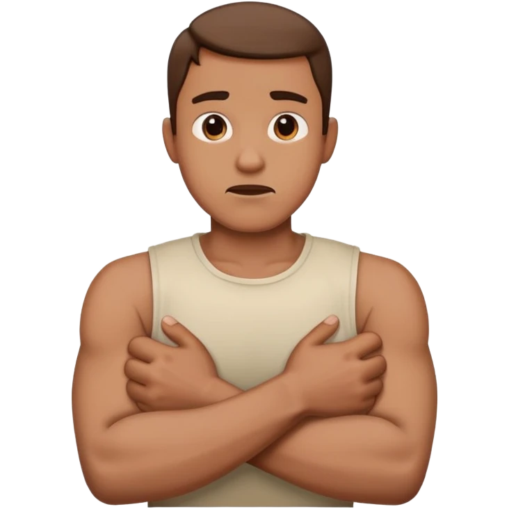 Guy choking arms crossed  emoji