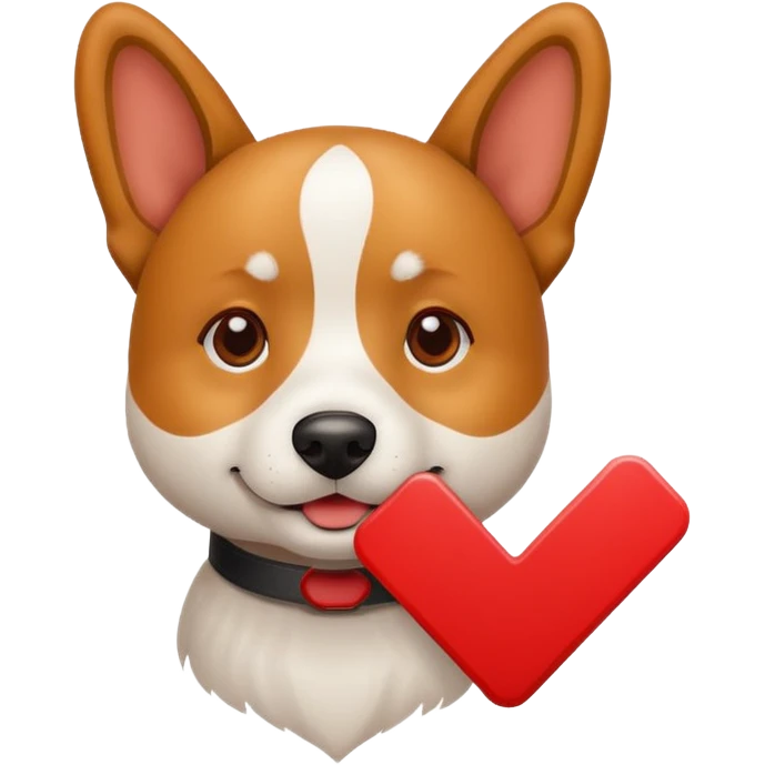 Dog check mark red emoji