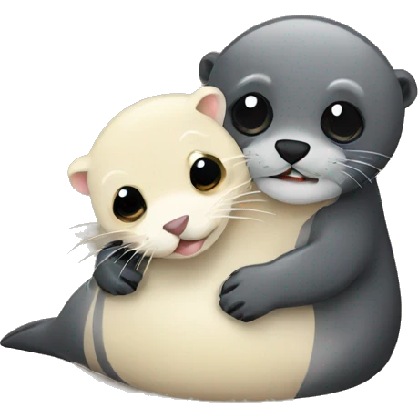 seal hugging ferret  emoji