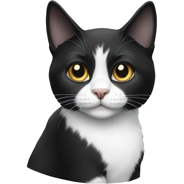 black and white cat emoji