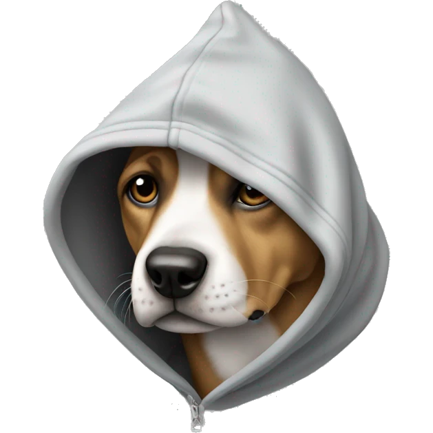 Dog wearing a hoody  emoji
