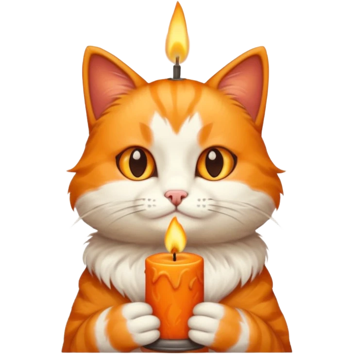 candle-holding cat emoji