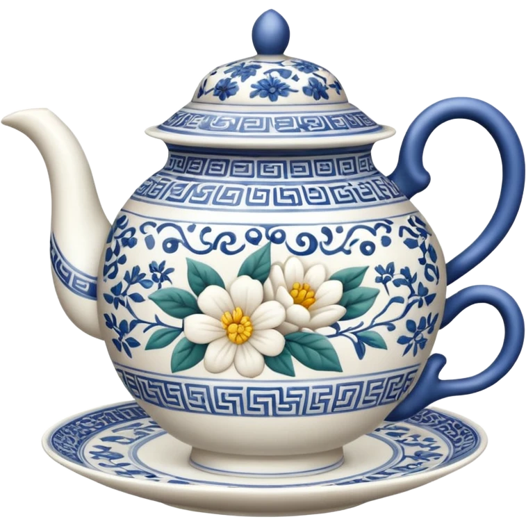 Realistic emoji set of Chinese tea emoji