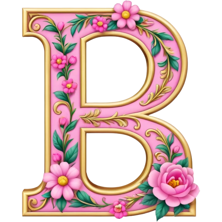Pink, romantic, flowery, the letter “D” emoji