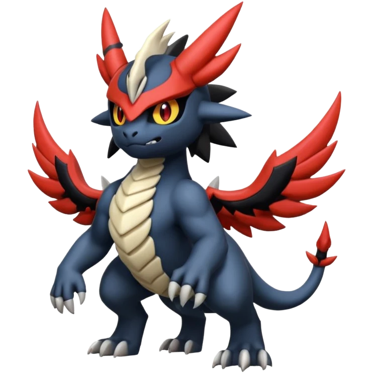 Handsome cool badass edgy Absol-Litten-Guilmon-Giratina-Yveltal-Pokémon-Fakémon-fusion-hybrid-creature emoji
