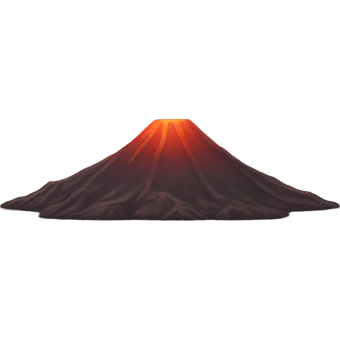 calm volcano, relief, sunset, golden hour emoji