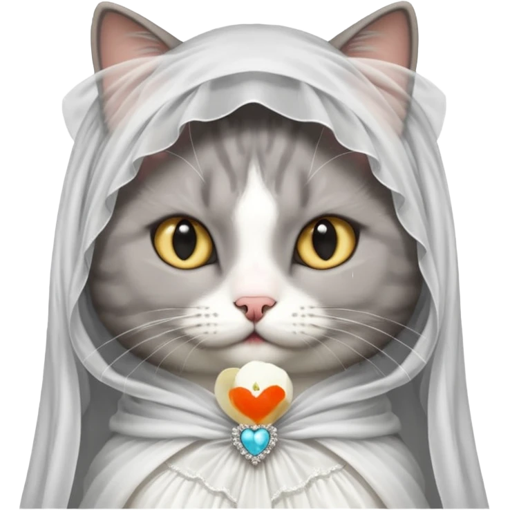 gray cat bride  emoji