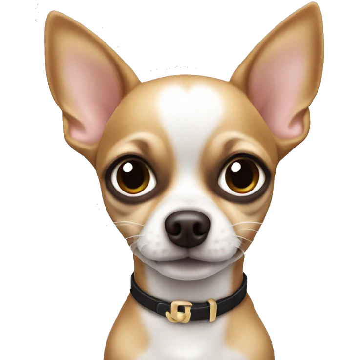 Perro chihuahua cafe con blanco  emoji
