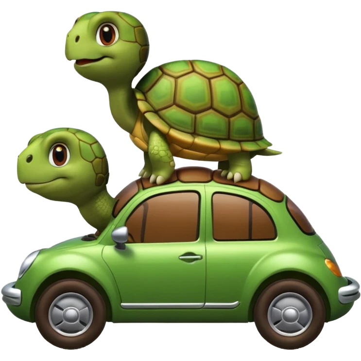Turtle driving car emoji