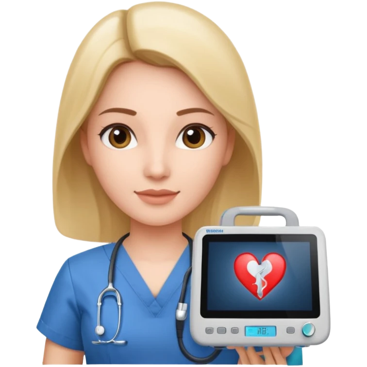 Cardiac sonographer with Philips ultrasound machine emoji