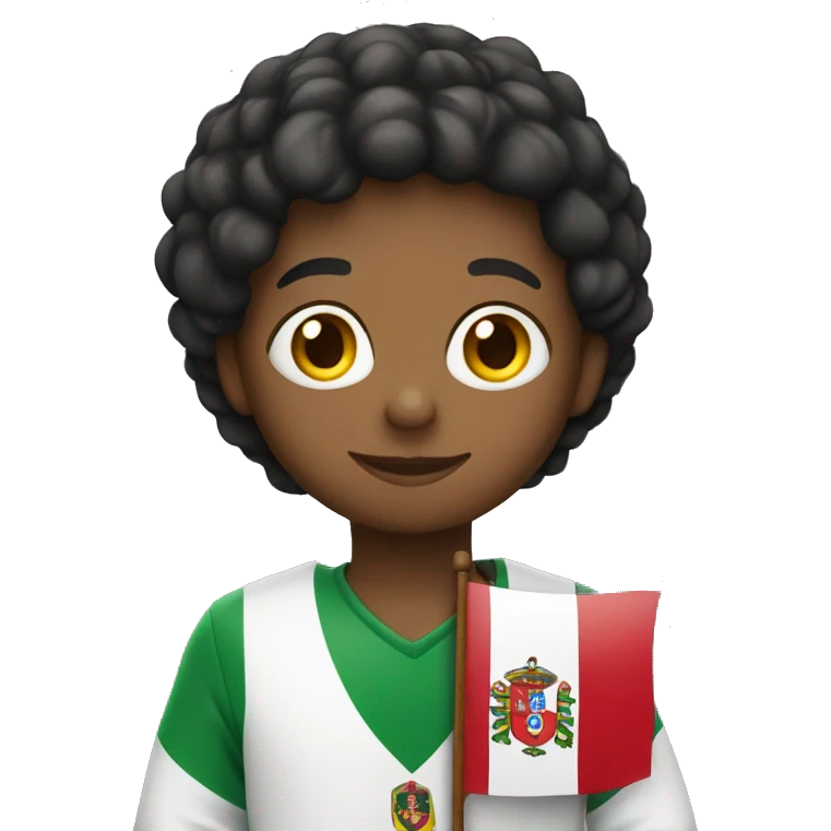 student holding a portuguese flag emoji