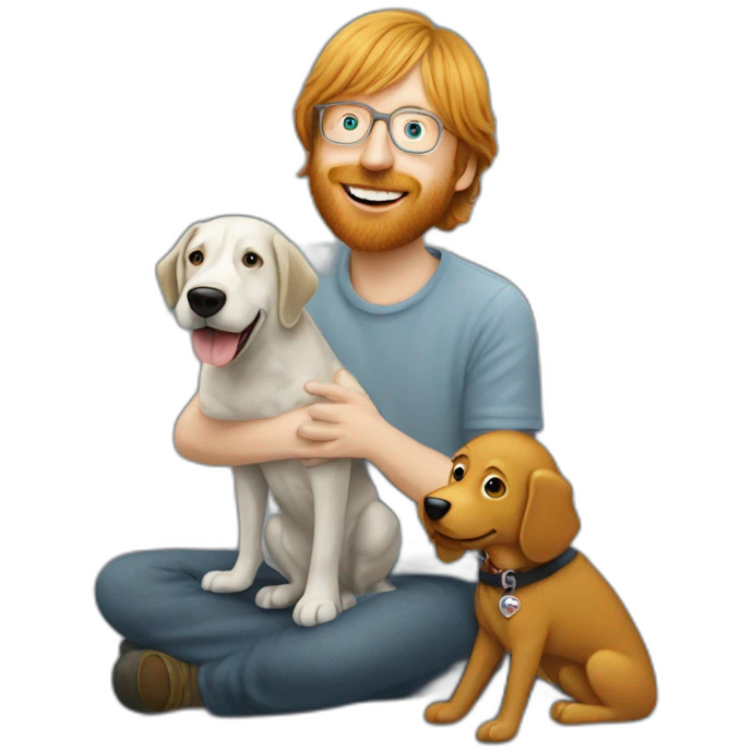Trey Anastasio playing with a dog  emoji
