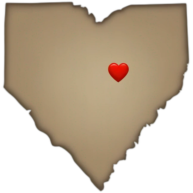 North Carolina outline with a heart inside emoji