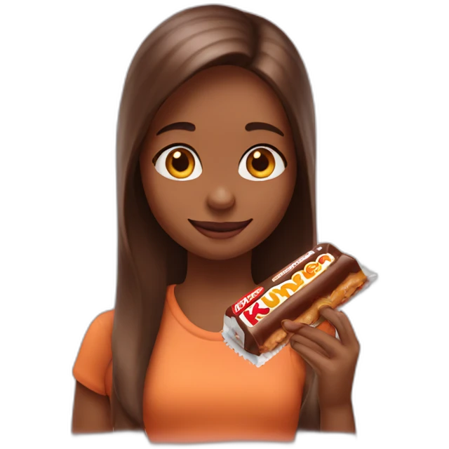 girl eat kinder bueno emoji