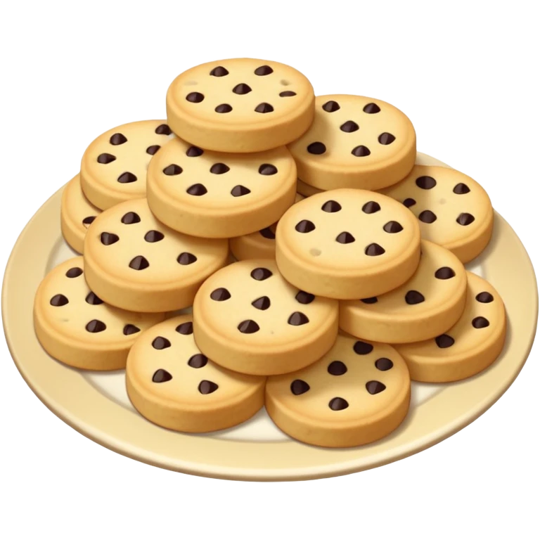 A plate of shortbread biscuits full of chocolate emoji