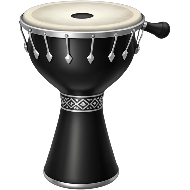 Siyah gümüş kenarlı darbuka emoji