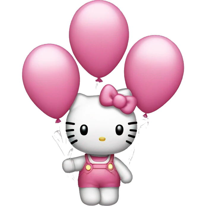 Hello Kitty with balloons emoji