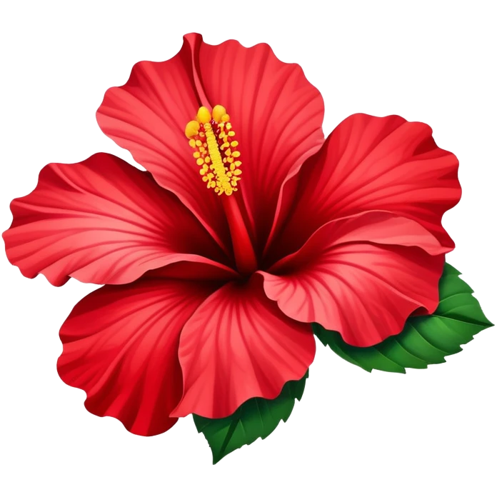 Vibrant red cotton rose hibiscus flower with large petals and prominent stamen emoji