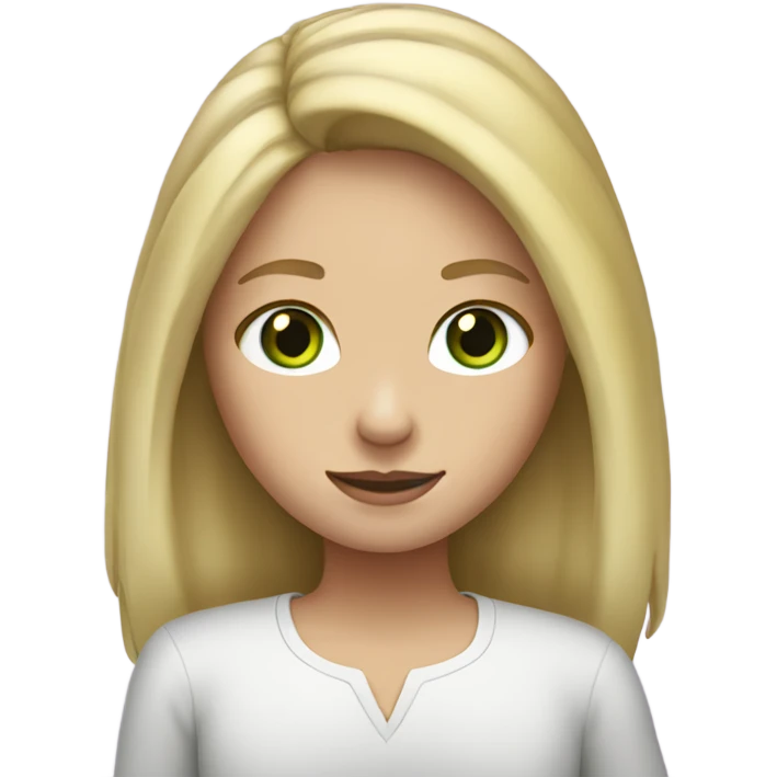 Apple ipad in girls (blond with brown roots and green eyes) hands  emoji