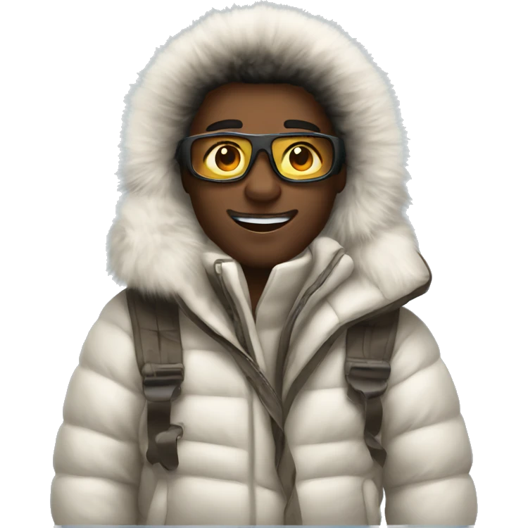 Skiing in a fur coat emoji