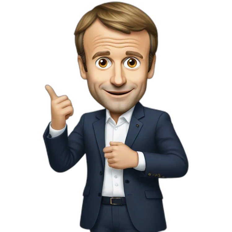 emmanuel macron playing pipo emoji