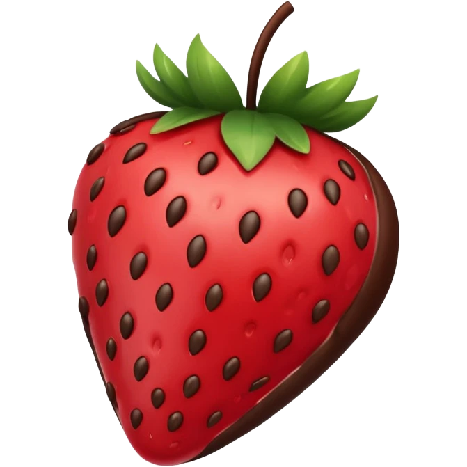 Chocolate-covered strawberry emoji