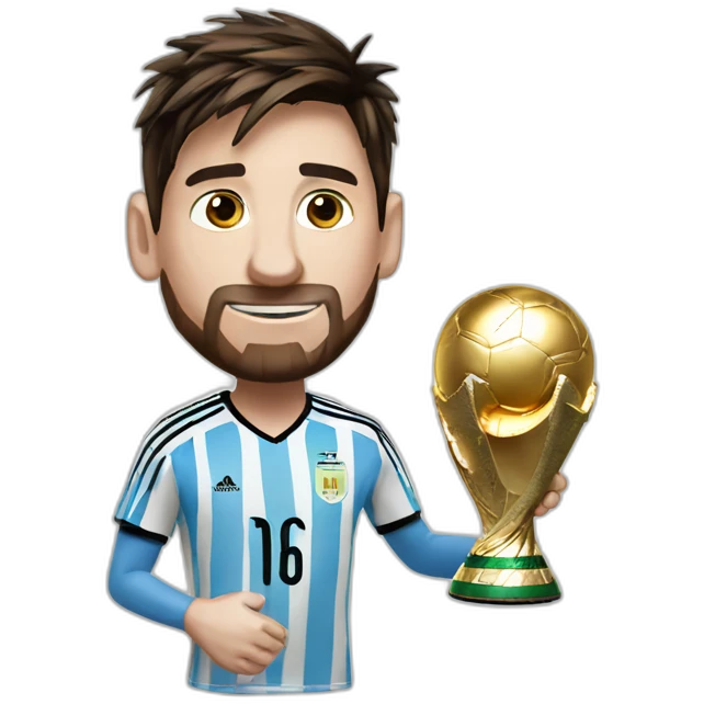 messi with the world cup emoji