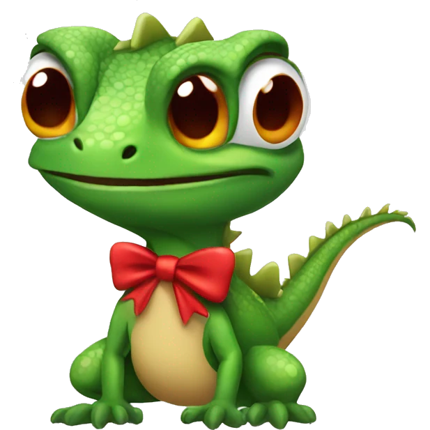 Lizard with red bow  emoji