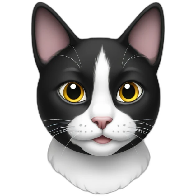 black white cat emoji