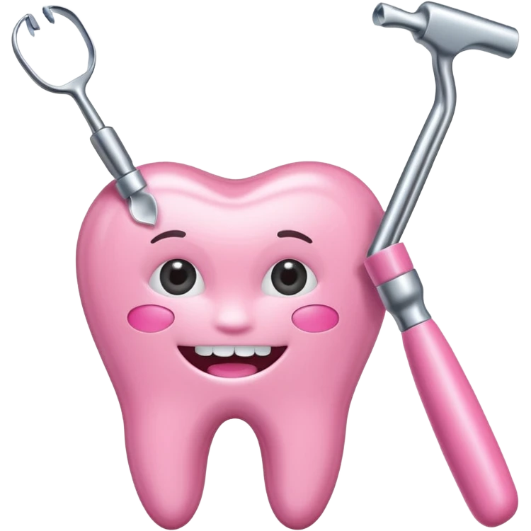 Pink dentist tools emoji