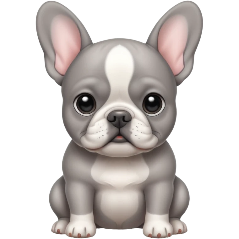 Gray French bulldog puppy with white belly emoji