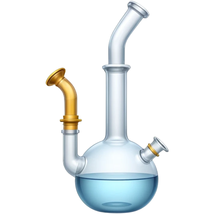 classic transparent glass bong water pipe emoji