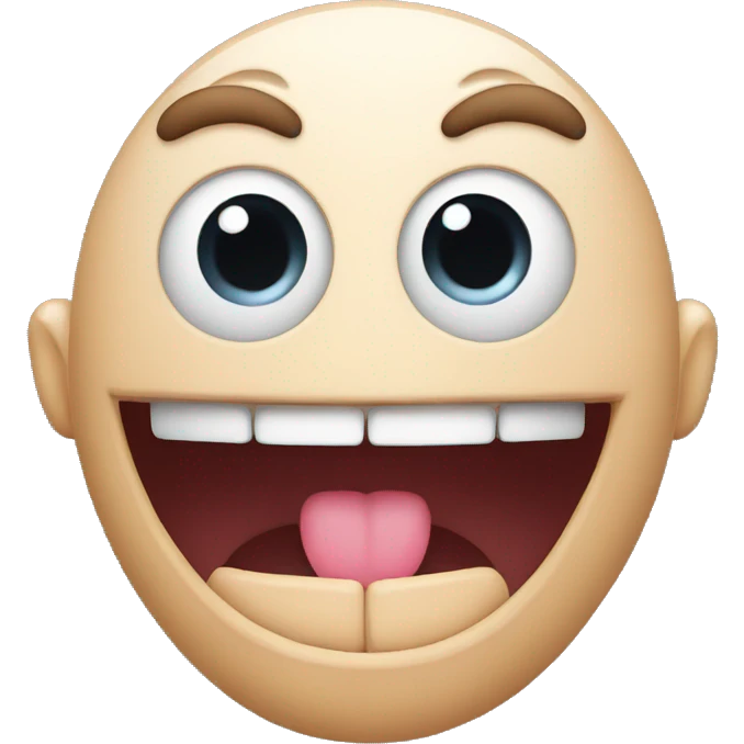 face with giant mouth and tiny eyes emoji
