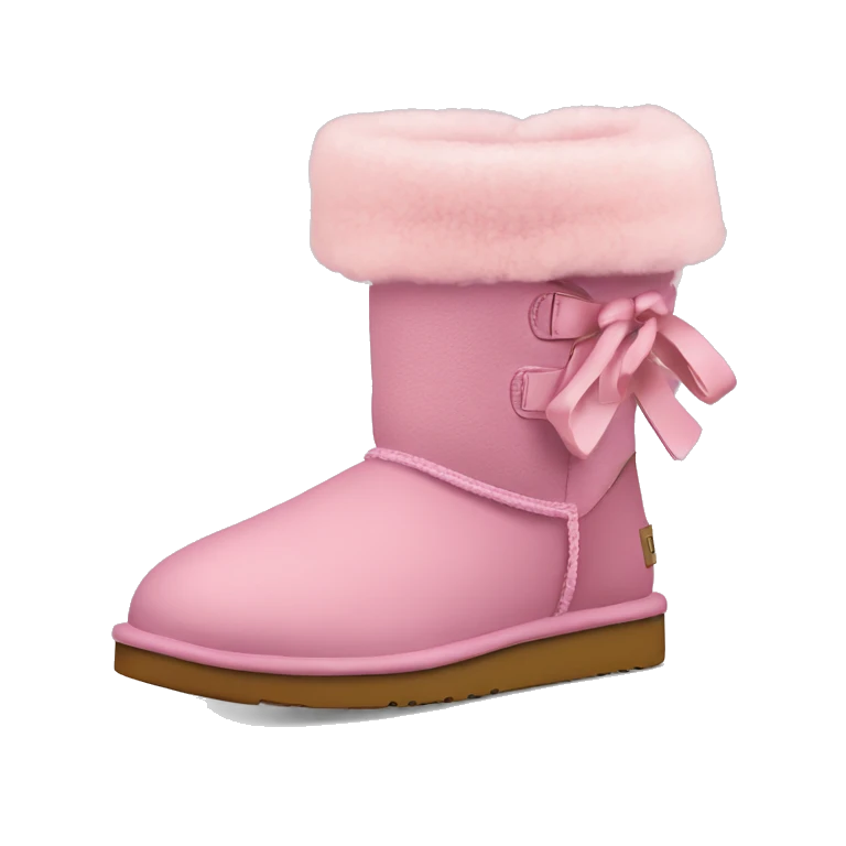 botas ugg con un lazo rosa emoji