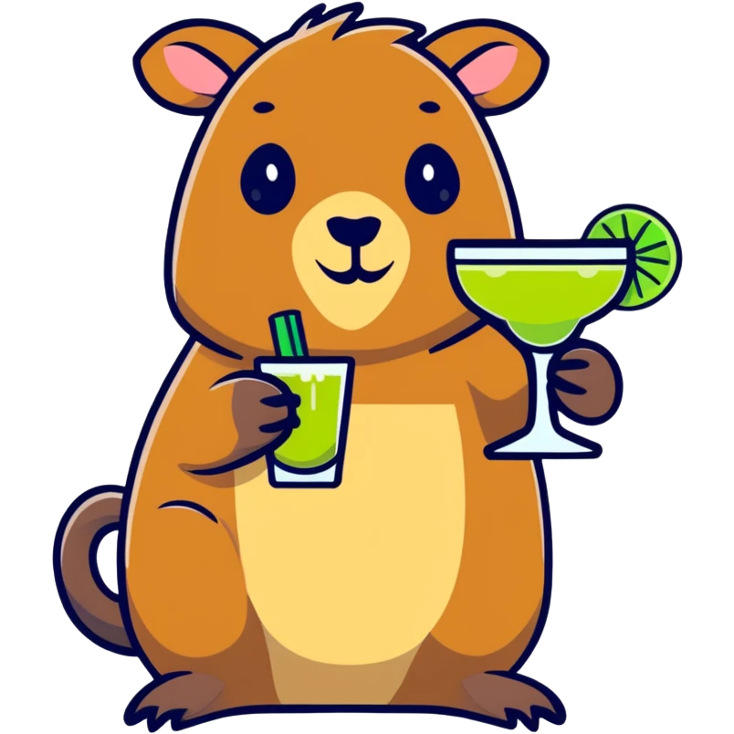 Capybara drinking a margarita  emoji