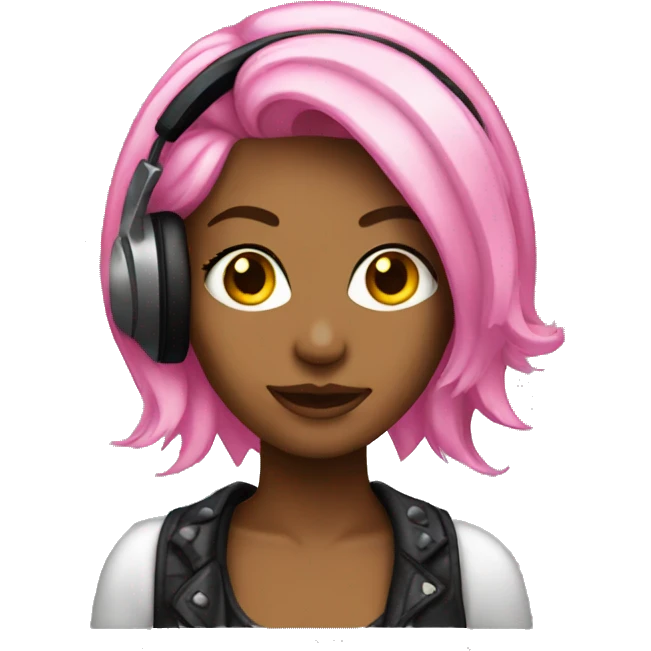 Female DJ pink hair  emoji